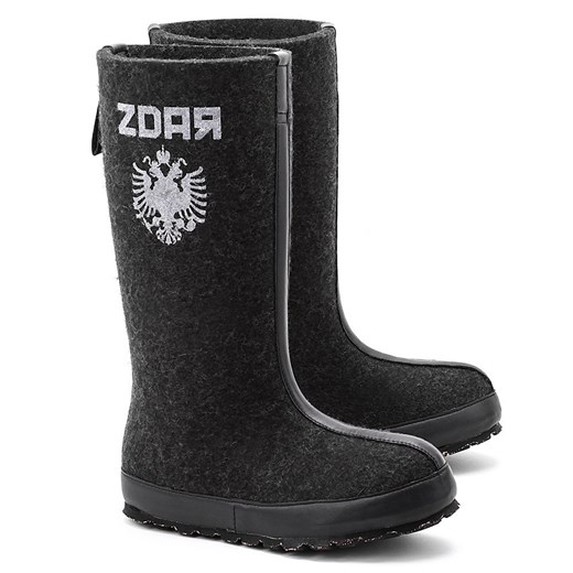 Katharina - Czarne Filcowe Kozaki Damskie mivo czarny ciekawe