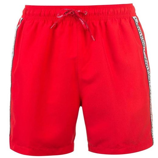 Calvin Klein, Klein Taped, spodenki kąpielowe, czerwone, Rozmiar S