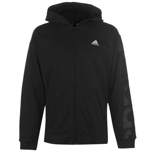 Adidas Big Logo, bluza męska z kapturem na zamek, czarna, Rozmiar S