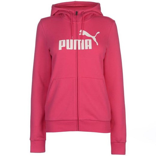 Puma No1 Logo, bluza z kapturem na zamek damska, różowa, Rozmiar  XL