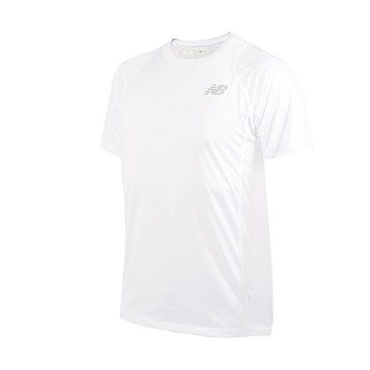 Koszulka sportowa biała New Balance z poliestru 