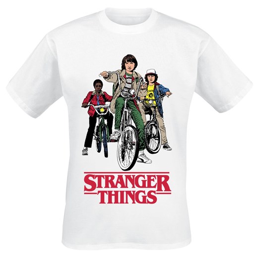 Stranger Things - Fahrrad Gang - T-Shirt - biały