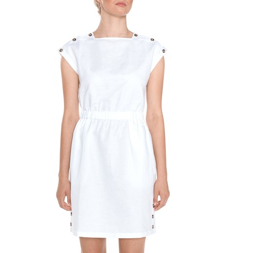 Sukienka Tommy Hilfiger biała z okrągłym dekoltem mini 
