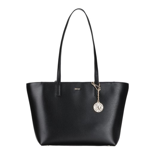 Dkny shopper bag z breloczkiem elegancka skórzana 