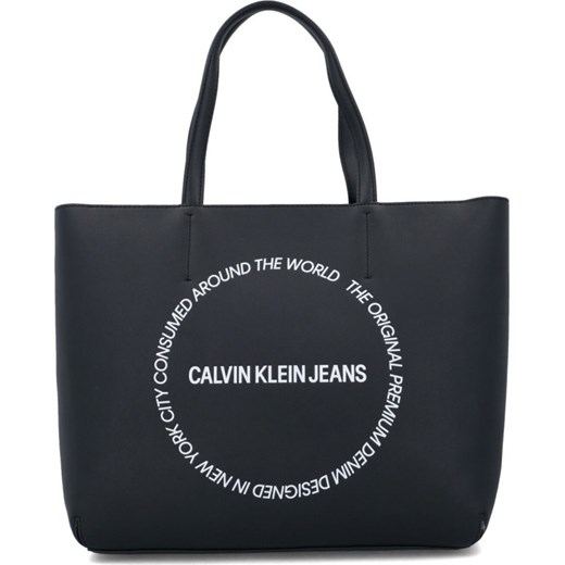 Shopper bag Calvin Klein elegancka bez dodatków duża 