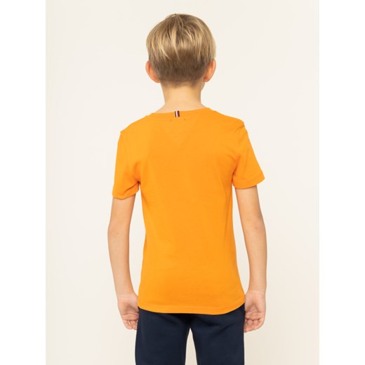 T-shirt chłopięce pomarańczowa Tommy Hilfiger z krótkim rękawem 
