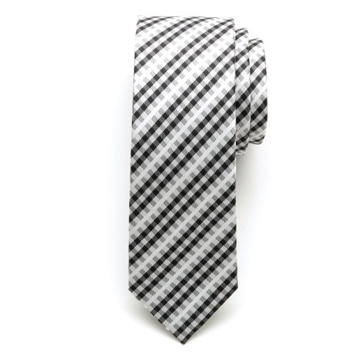 Krawat wąski (wzór 838) willsoor-sklep-internetowy szary abstrakcyjne wzory
