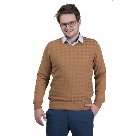 Wincent - mokka - M ze sklepu Swetry Lasota w kategorii Swetry męskie - zdjęcie 77883142