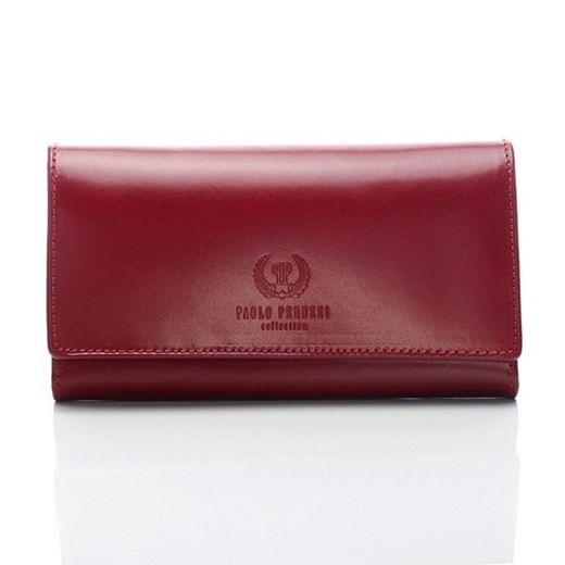 Ekskluzywny skórzany portfel damski w pudełku GA40 czerwony