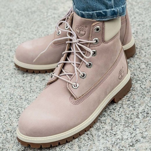 Workery damskie Timberland gładkie na jesień płaskie sznurowane