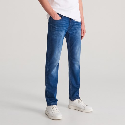 Reserved jeansy męskie niebieskie casualowe gładkie 