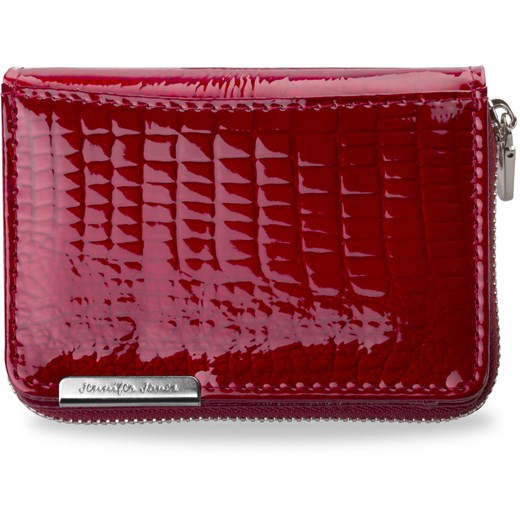 Lakierowany zgrabny portfel jennifer jones - czerwony