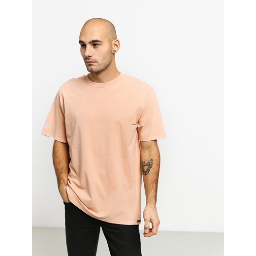 Volcom t-shirt męski różowy bez wzorów z krótkim rękawem 
