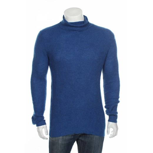 Sweter męski niebieski casualowy 