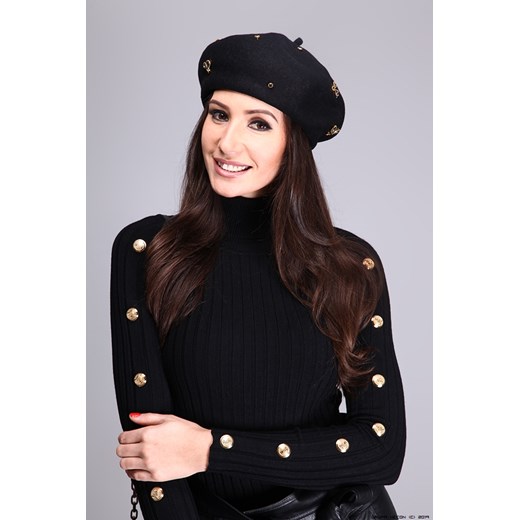 czapka damska luxury brands ** beretka z wełny z kryształkami złoto- ekskluzywna! Luxury Brands uniwersalny LUXURYONLINE