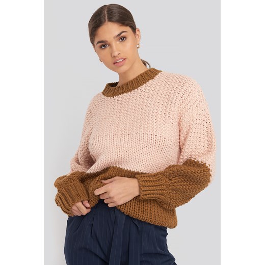 NA-KD Trend Two Coloured Heavy Knitted Sweater - Multicolor  NA-KD Trend L/XL NA-KD