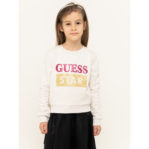 Bluza dziewczęca beżowa Guess z nadrukami 