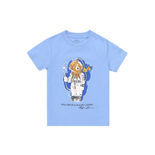 T-shirt chłopięce Polo Ralph Lauren niebieski w nadruki 