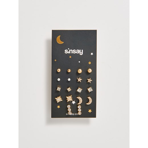 Sinsay - Zestaw kolczyków na sztyft - Beżowy Sinsay  One Size 