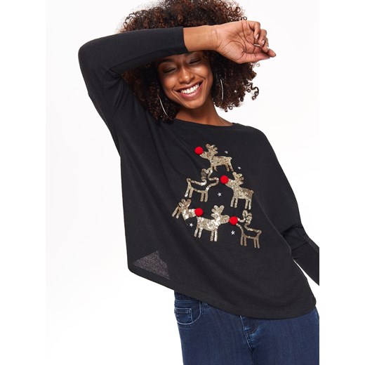 świąteczny sweter z cekinowymi reniferami  Top Secret 34 