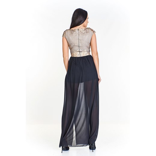 Sukienka Ptakmoda.com dla puszystych na bal z krótkim rękawem