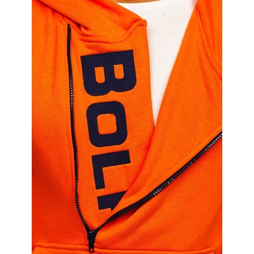 Bluza męska z kapturem z nadrukiem pomarańczowa Bolf 01  Denley M  promocyjna cena 