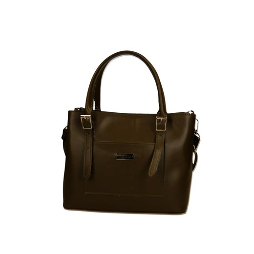Shopper bag Fokus brązowa bez dodatków elegancka mieszcząca a5 matowa 