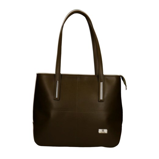 Shopper bag Fokus brązowa mieszcząca a7 bez dodatków matowa na ramię elegancka 