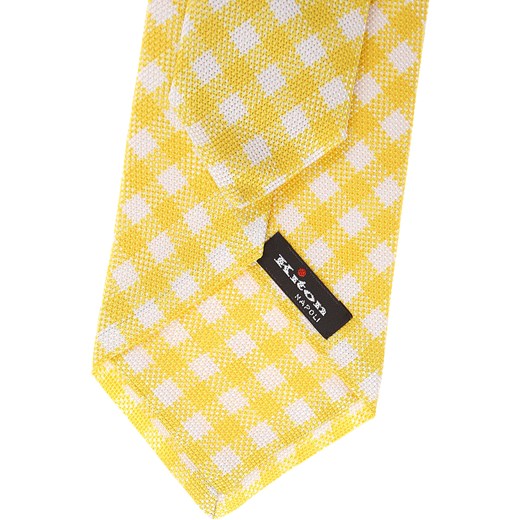 Krawat żółty Kiton w kratkę 