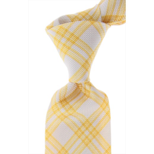 Krawat żółty Kiton w abstrakcyjne wzory 