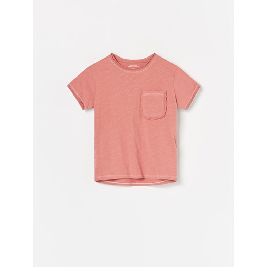 Reserved - Koszulka z kieszonką - Różowy Reserved  128 