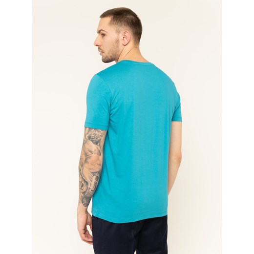 T-shirt męski niebieski Hugo Boss z krótkim rękawem 