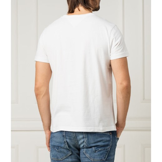 T-shirt męski Tommy Hilfiger z napisem biały z krótkim rękawem na wiosnę 