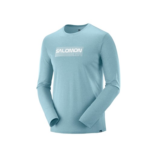 T-shirt męski niebieski Salomon z długim rękawem 