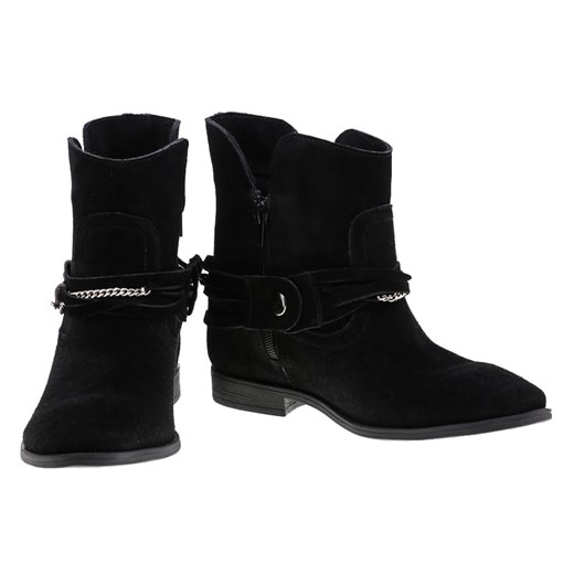 BOTKI SKÓRZANE CZARNY ZAMSZ K230 KOTURN LaFEMME (36) Lafemmeshoes 37 lafemmeshoes.pl