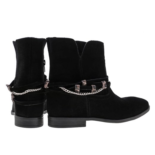 BOTKI SKÓRZANE CZARNY ZAMSZ K230 KOTURN LaFEMME (36) Lafemmeshoes 40 lafemmeshoes.pl