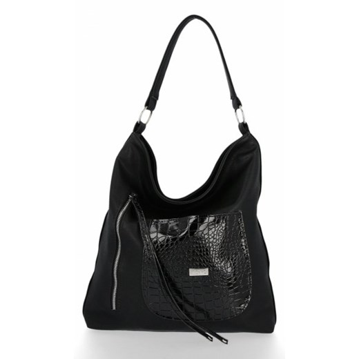 Shopper bag Conci ze skóry ekologicznej z tłoczeniem glamour 