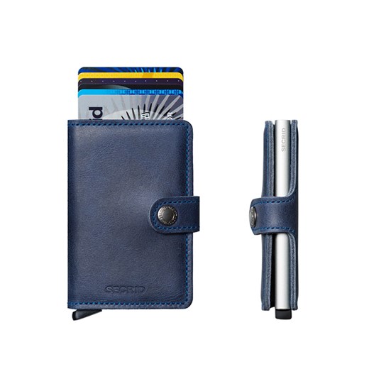 Secrid, Niewielki portfel w stylu vintage z ochraniaczem na karty Niebieski  Secrid allsize Hirmer DUŻE ROZMIARY