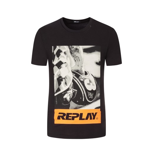 T-shirt męski Replay w nadruki 