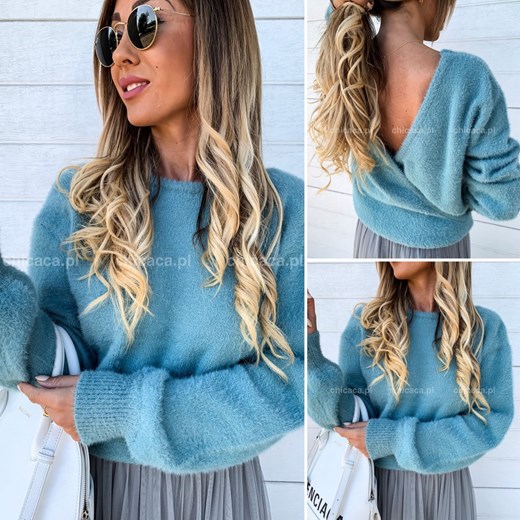 Sweter damski niebieski 