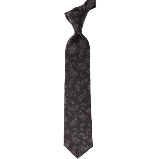 Krawat czarny Kiton we wzór paisley 