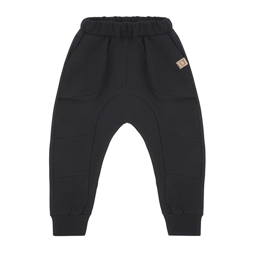 Spodnie joggery z kieszeniami, czarne Mimi  128/134 TuSzyte