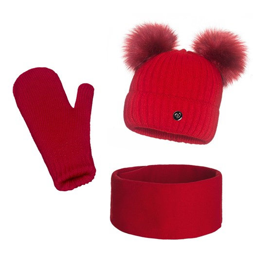 Zimowy komplet Damski 2 pompony ze sklepu JK-Collection w kategorii Komplety czapka i szalik damskie - zdjęcie 78499054