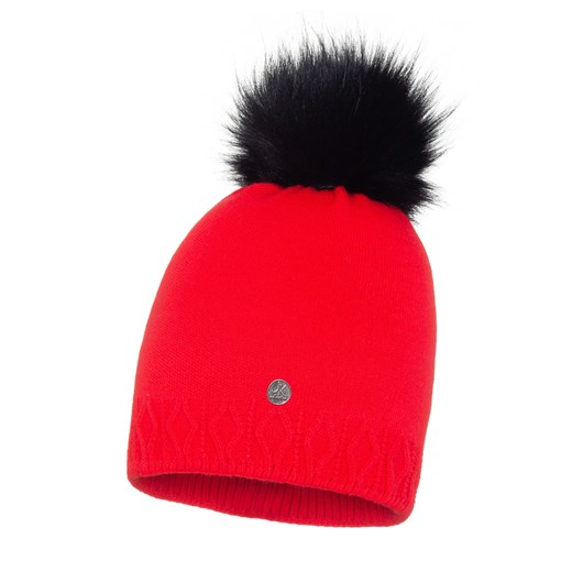 Czerwona czapka zimowa damska Jk Collection casual 
