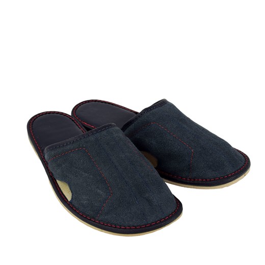 Skórzane pantofle męskie ze sklepu JK-Collection w kategorii Kapcie męskie - zdjęcie 78499170
