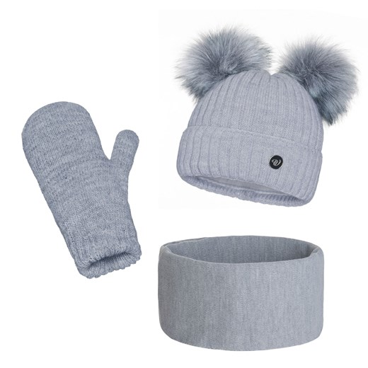 Zimowy komplet Damski 2 pompony ze sklepu JK-Collection w kategorii Komplety czapka i szalik damskie - zdjęcie 78499411