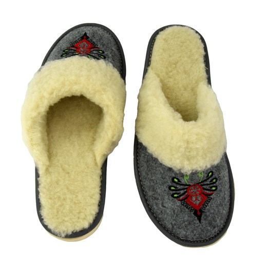 Filcowe pantofle damskie ze sklepu JK-Collection w kategorii Kapcie damskie - zdjęcie 78499601