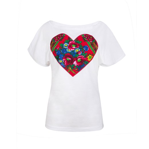 Damska koszulka z sercem ze sklepu JK-Collection w kategorii Bluzki damskie - zdjęcie 78499701