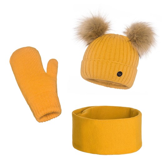 Zimowy komplet Damski 2 pompony ze sklepu JK-Collection w kategorii Komplety czapka i szalik damskie - zdjęcie 78499941