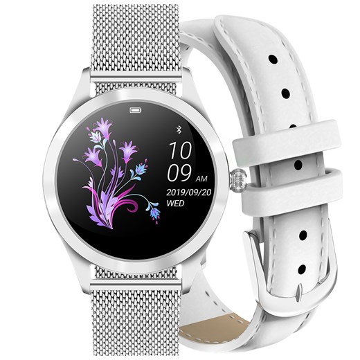 Zegarek GINO ROSSI  SMARTWATCH BF1- srebrny + biały pasek  Rubicon  alleTime.pl